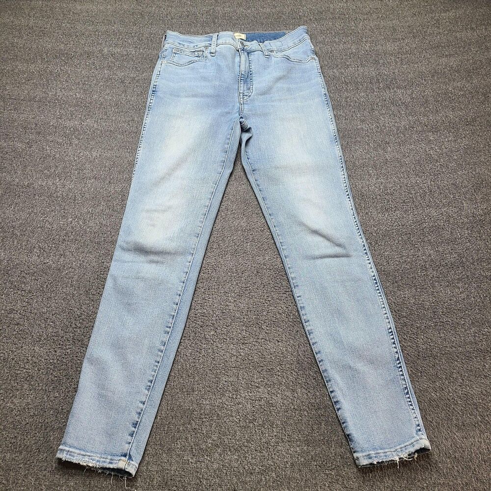 Madewell Jeans Womens 28 Light Wash 10" High-Rise Skinny Raw Hem Stretch Denim